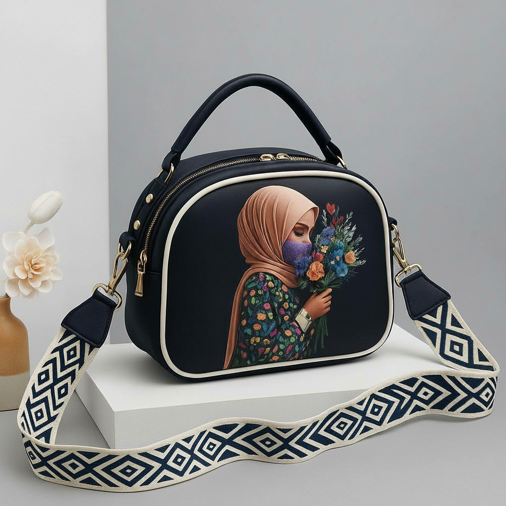 Floral Hijab Art Crossbody Bag