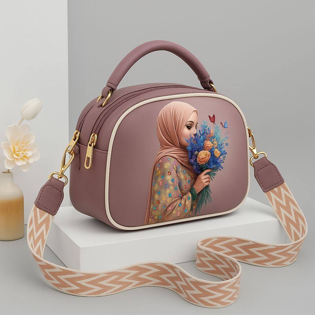 Floral Hijab Art Crossbody Bag