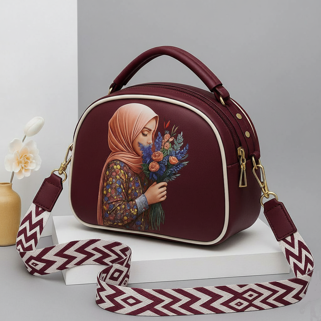 Floral Hijab Art Crossbody Bag