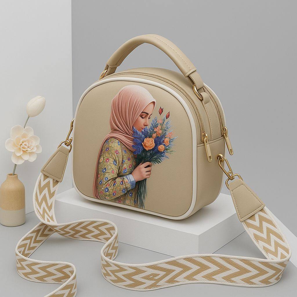 Floral Hijab Art Crossbody Bag